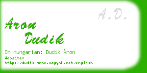 aron dudik business card